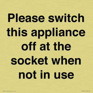Please switch this appliance off at the socket when not in use